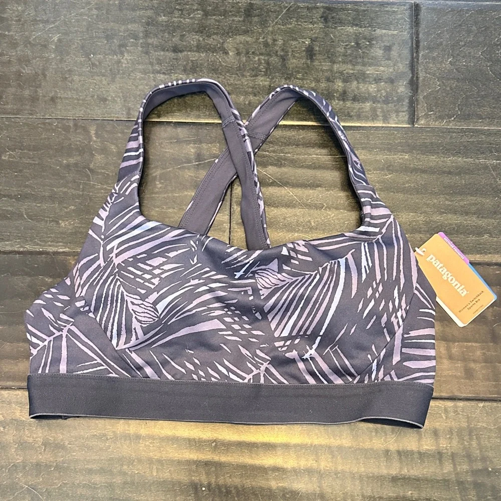 Patagonia Women's Patterned Purple Sports Bra - Picture 1 of 6